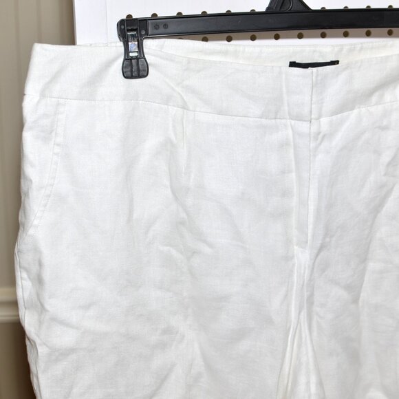 Plus Size 3X Grace Elements Sanibel Linen White Cropped Capri Pants NWT - Picture 4 of 14